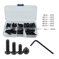 Boxed Screws M2 M3 M4 M5 M6 304 Stainless Steel Hexagon Hex Socket Cap Head Screw Bolt Nut Set Black Carbon Steel Assortment Kit