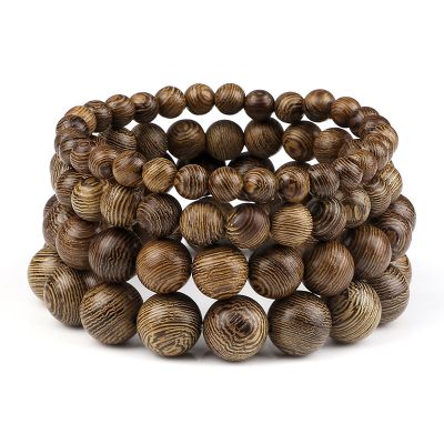 6/8/10/12mm Men Vintage Bracelet Original Wooden Beads Meditation Prayer Buddha Stretch Bracelets&amp;Bangle Women Yoga Jewelry Gift