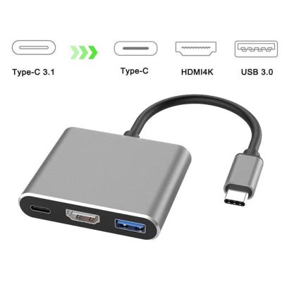 4K 1080P Tipe C Ke HDMI-Kompatibel/Usb 3.0/Tipe C 3 In 1 Konverter Kabel Thunderbolt 3 Beralih Ke HDMI-Kabel Adaptor Kompatibel