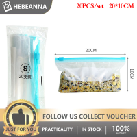 Hebeanna ตู้เย็นกระเป๋าใส่ของพลาสติกฅู้น้ำแข็งนำมาใช้ใหม่20ชิ้น,ถุงซีลแซนวิชตู้เย็นถนอมอาหาร