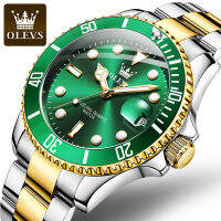 OLEVS Mens Watches Top nd Luxury Casual Waterproof Luminous Green Dial Men Quartz Wristwatches 3D Large Dial Watch for Men