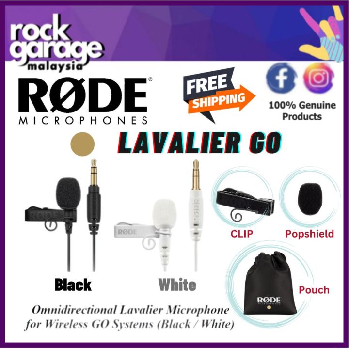 Rode Lavalier GO Omnidirectional Lavalier Microphone for Wireless GO  Systems - Black