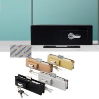 Frameless Glass Door Floor Lock Latch With Keys Commercial Entry Partition Titanium Rose Gold Matte Black Brushed Steel