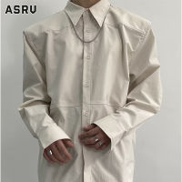 ASRV แขนยาวของผู้ชายแฟชั่นดีไซน์ใหม่ความรู้สึกเสื้อเชิ้ตวรรณกรรมชั้นนำ