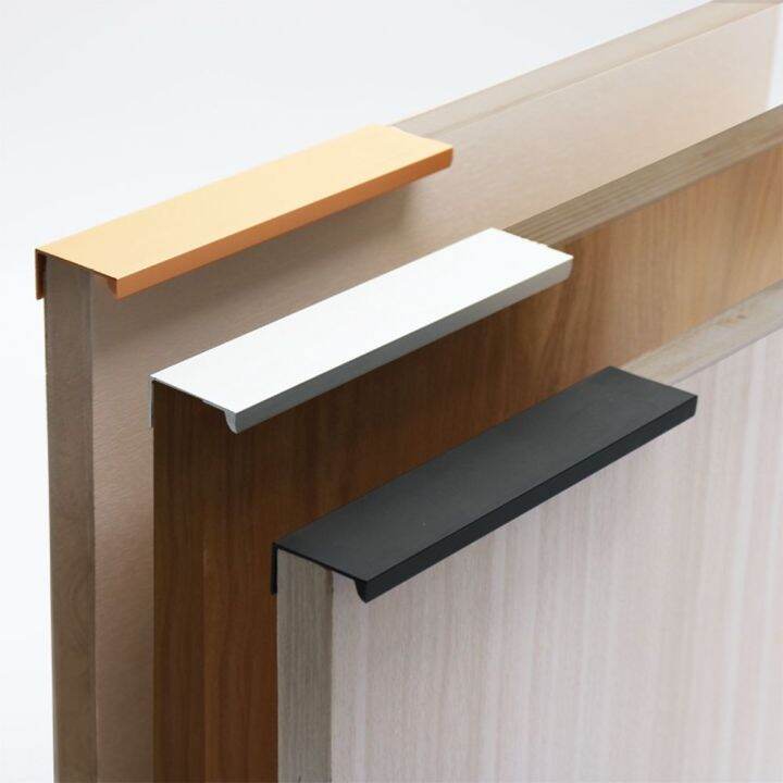 GROCERIY Hidden Black Silver Orange Gold Cupboard Handles Door Drawer