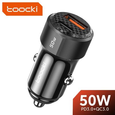 Toocki 50W QC PD 3.0 Car Charger Quick Charge4.0 USB Type C Car Fast Charging For iPhone 12 13 Huawei Samsung Xiaomi