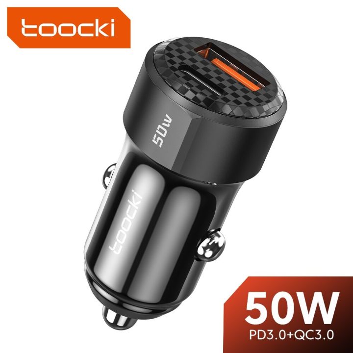 toocki-50w-qc-pd-3-0-car-charger-quick-charge4-0-usb-type-c-car-fast-charging-for-iphone-12-13-huawei-samsung-xiaomi