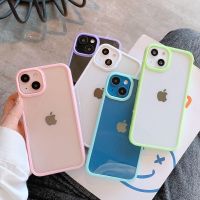 เคสไอโฟน สีตัดกันโปร่งใสบางเฉียบเคสโทรศัพท์มือถือ Apple 15ultra iPhone 14pro Apple 15 นิ่ม 13pro ทนต่อการตก