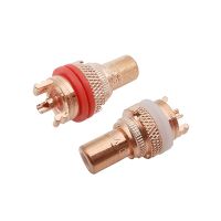 1Pcs Copper CMC RCA Female Socket Chassis Connector HiFi Audio Jacks 32mm Plated Copper Amp AV Video signal input RCA Connector