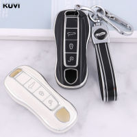 Soft TPU รถ Key Case Shell Fob สำหรับ Porsche Cayman 911 Panamera 718 Macan ster Kuvi ป้องกัน Keycase อุปกรณ์เสริม