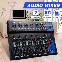 LXJ มิกเซอร์ MG07 มิกซ์เซอร์ 7 แชลแนล DJ สตูดิโอ KARAOKE Live สด Gaming ควบคุมซาวด์ Sound Mixer 7-Channel รองรับบลูทูธ USB MP3(LXJ GM-07BT)