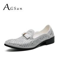 HOT★AGSan สีขาวผู้ชายรองเท้าแต่งงานเพชรแฟชั่นรองเท้าแบรนด์หรู Mens Loafers Bling รองเท้า38-48 Loafers slipon รองเท้า