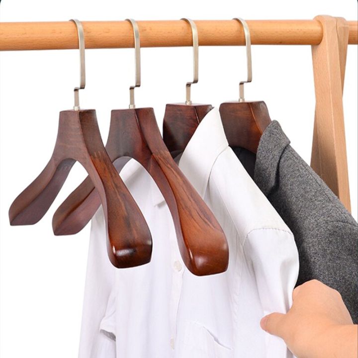 ไม้แขวนเสื้อผ้าสำหรับชุดเสื้อโบราณสเวตเตอร์แจ็คเก็ตตู้เสื้อผ้าจัดเก็บของ-j05ไม้แขวนสำหรับเสื้อผ้าไม้สะพายไหล่กว้างติดโลโก้ได้ตามต้องการ