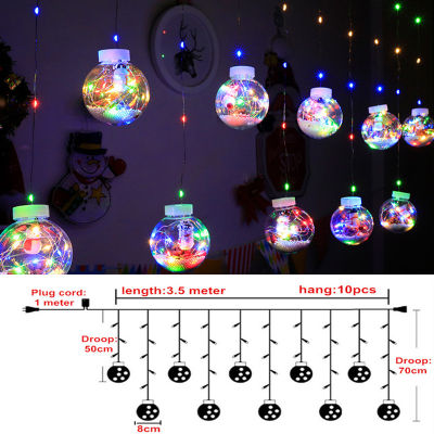 LED String Lights Christmas Decorations for Home Christmas Ball Fairy Lights Garland Curtain Lights New Year Noel Navidad