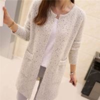 Chloeh Hornbye Shop Fashion Women Autumn Winter O-Neck Casual Tops Spring Long Sleeve Knitted Mohair Sweaters Cardigan
