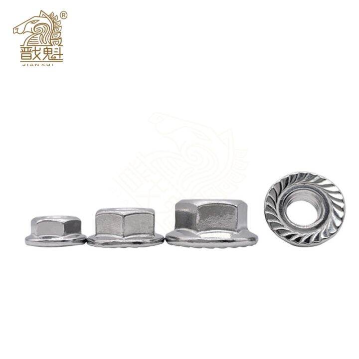 jie-yuan-2-25x-m3-m4-m5-m6-m8-m10-m12สแตนเลสคุณภาพสูง-hexagon-hex-head-serrated-spinlock-flange-nut-locknut-lock-nut-din6923