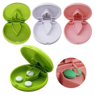 Portable Pill Cutter Splitter Divide Storage Case Pill Container Pills Dispenser Organizer Medicine Storage Box Cutter Pillbox Medicine  First Aid Sto