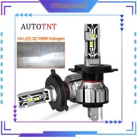 หลอดไฟไฟหน้ารถมอเตอร์ไซค์แบบ LED ความเร็วสูง H7 H11 H4 9006 8000LM ไร้พัดลม12V 6000K 3000K