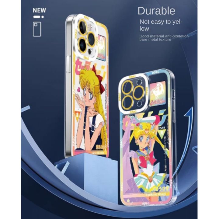 เคสสำหรับ-vivo-y16-y35-y19-y5s-v27e-y22-y22s-v25-v27-v23-v20-pro-v23e-v20se-แบบใสกันกระแทกลายเซเลอร์มูนซิลิก้าเจลฝาปิดเลนส์ปกป้องแบบอะนิเมะการ์ตูนใสนุ่มน่ารัก