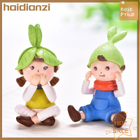 Haidianzi ตุ๊กตาเด็กผู้หญิงน่ารักตกแต่งภูตประจำสวนขนาดเล็กงานฝีมือขนาดเล็กภูมิทัศน์ของขวัญ