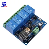 diymore DC 12V ESP8266 บอร์ดรีเลย์ 4 ช่อง ESP-01 โมดูล WIFI สําหรับเฟอร์นิเจอร์อัจฉริยะในบ้านอัจฉริยะ 4 ช่อง WIFI Relay Module