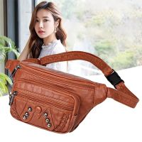 Fashion Rivets Women Belt Waist Bag Designer Fanny Pack Soft PU Leather Simple Female Phone Pockets Bags Branded Chest Bag Sac 【MAY】