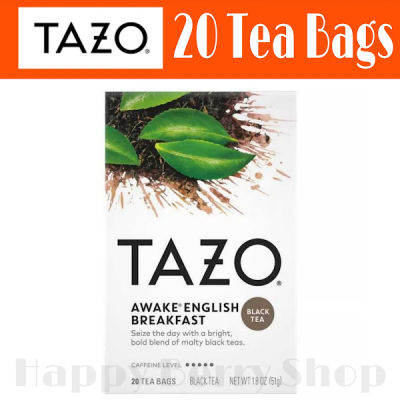 TAZO TEA 🍃 ชาดำ Awake English Breakfast Black Tea⭐พร้อมส่ง⭐ ชาเพื่อสุขภาพ นำเข้าจากประเทศอเมริกา 1 กล่องมี 20 ซอง