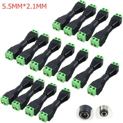 5pcs 10pcs 100pcs 5.5*2.1MM Female Male DC Power Cable Connector Jack Plug Connection For LED Strip CCTV Security Camera DVR  Wires Leads Adapters