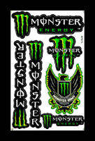 สติ๊กเกอร์ Monster เขียว สติ๊กเกอร์แต่งรถมอเตอร์ไซค์ บิ๊กไบค์ ATV หมวกกันน็อค รถยนต์ สติ๊กเกอร์เคลือบเงาคุณภาพดี