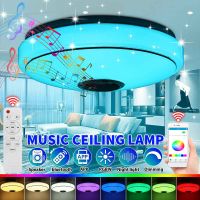 วัตต์220โวลต์ที่ทันสมัย RGB LED ไฟเพดานไฟบ้านระยะไกล APP ควบคุมบลูทูธลำโพงเพลงไฟห้องนอนสมาร์ทโคมไฟเพดาน