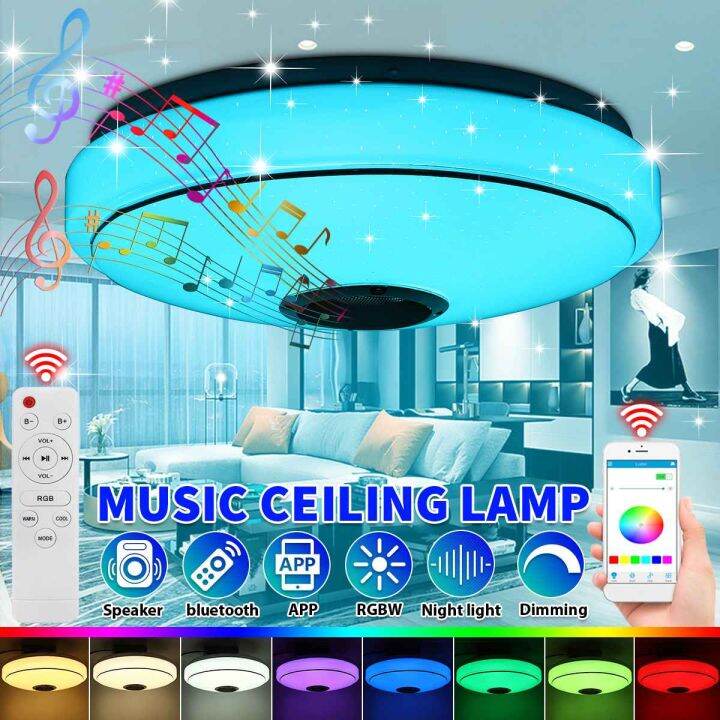 วัตต์220โวลต์ที่ทันสมัย-rgb-led-ไฟเพดานไฟบ้านระยะไกล-app-ควบคุมบลูทูธลำโพงเพลงไฟห้องนอนสมาร์ทโคมไฟเพดาน