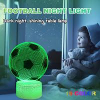 Football Night Light 3d Illusion Child Night Light Football Remote Nightlight For Kids Bedroom Decoration Soccer Table Lamp X8Q9 Night Lights