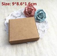 50pcs/lot-9x8.6x1.6cm Kraft Paper Party Boxes Craft Gift Package Boxes Candy Cosmetic Handmade Soap Storage Box
