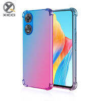 XICCI สำหรับ OPPO A78 4G เคสซิลิโคนสีไล่ระดับสีเคสด้านหลังเคสกันกระแทก