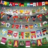 ?ธงบอลโลก ธงชาติบอลโลกปี65  world cup  flags กาตาร์ฟุตบอลโลกสตริงธงตอม่อ16ประเทศแขวนธงสำหรับสวนร้านอาหารพรรคตกแต่ง 3M【cod】