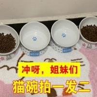 ? Weixia Clearance Ceramic Cat Bowl with Inclined Mouth to Protect Cervical Spine Kittens Special Cat Food Basin