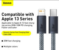 Baseus Dynamic Series สายเคเบิลข้อมูลการชาร์จเร็ว Type-C ถึง iPhone 20W กระดานชนวนสีเทา