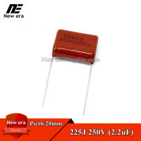 10Pcs CBB22 225J 250V 2.2UF CBB ตัวเก็บประจุฟิล์มโพลีโพรพิลีนเมทาลิคตัวเก็บประจุ20MM 250V 225J 225K