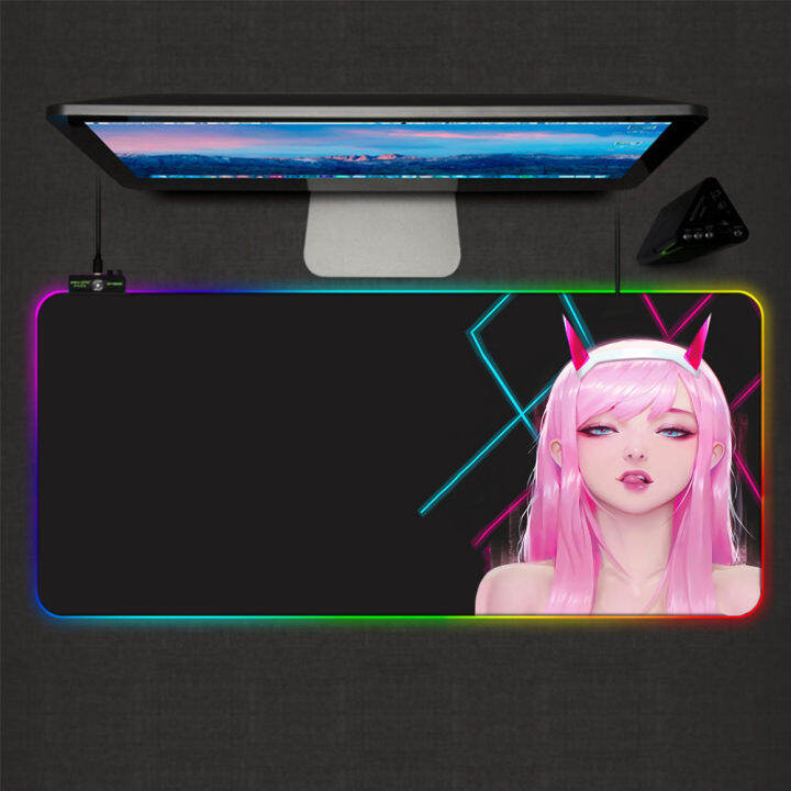 zero-two-darling-in-the-franxx-mat-large-led-mousepad-rgb-glow-geme-xxl-mouse-pad-90x40cm-gamer-desk-mat-for-laptop-table-pads