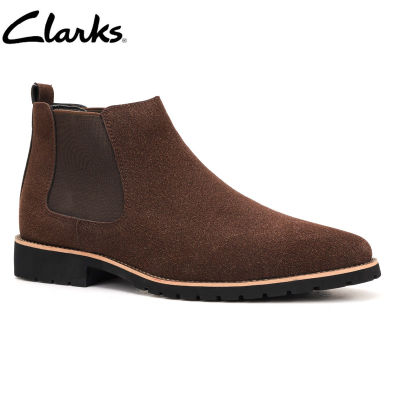 Clarks_ รองเท้าลำลองผู้ชาย ด้านบนรองเท้าบูทเชลซีชายสแตนฟอร์ด สีดำ