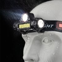 Headlamp Rechargeable ไฟฉายคาดหัว led แบบชาร์จ ไฟฉายคาดหัว HDหลอด Q5+COB 1500LM มีแม่เหล็กด้านข้าง USB Rechargeable Mini Headlight ไฟฉายคาดหัวแรงสูง ไฟฉายคาดหัวกันน้ำ