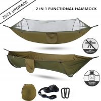 【LZ】✎✇  Hammock Camping com Mosquiteiro Pop-Up Luz Portátil Ao ar livre Paraquedas Swing Dormir Coisas 2023