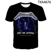 3D printed Metallica illustration, summer mens short sleeve top, round neck T-shirt, comfortable and breathable 7