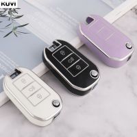 โครงเปลือกนอกเคสกุญแจรถแบบพับ TPU แบบใหม่สำหรับ Peugeot 208 308 408 508 2008 3008 4008 5008สำหรับ Citroen C3กระบองเพชร C4 C6 C8ตกแต่ง