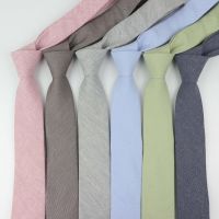 High Quantity Cotton Ties Men 39;s Solid Color Tie Narrow Necktie Slim Skinny Cravate Narrow Thick Neckties