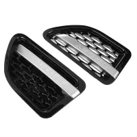 1Pair Front Side Fender Air Vent Grille Chrome for Land Rover Range Rover Sport 2005-2009 Mesh Vent Air Flow Intake