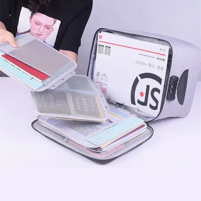 Multilayer Document Storage Bag Mens Briefcase Organizer Tickets Folder Holder Portable Passport File Pouch Accessories Supplie
