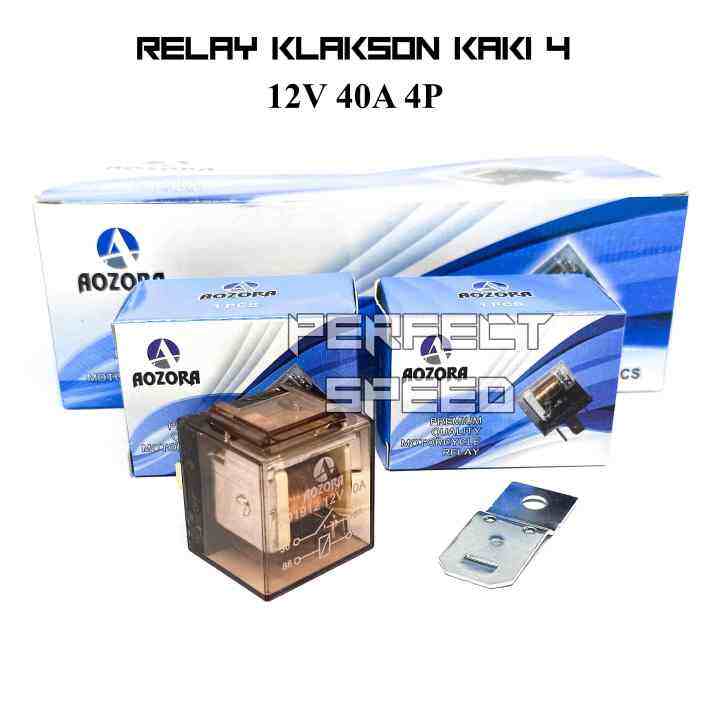 RELAY KLAKSON 12V 40A KAKI 4 HIGH QUALITY WATERPROFF RELAY KLAKSON