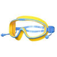 Swimming Goggles Wide Vision Transparent with Earplugs Kids Summer Swim Leak-proof Goggles for Diving Goggles