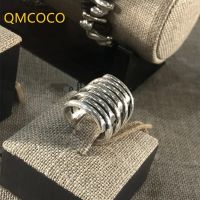 QMCOCO Korean INS Personality Creative Design Silver Color Chic Multi-Layer Ring Woman Trend Index Finger Classic Accessories